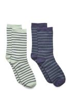 Mango 2 Pack Striped Socks Marinblå