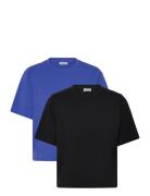 Weekday 2-Pack Boxy T-Shirt Blå