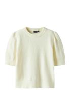 LMTD Nlflodet Ss Short Puff Knit Kräm