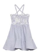 GANT Striped Seersucker Dress Blå