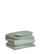 GANT Sateen Stripes Single Duvet Khaki Green
