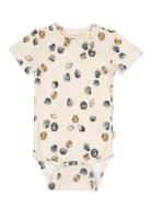 Petit Piao Body S/S Sum Printed Kräm