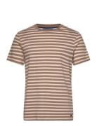 French Connection Ss Tee W Yarn Dye Stripes Brun