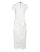 Polo Ralph Lauren Eyelet Piqué Wrap Polo Dress Vit