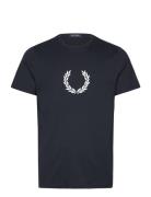 Fred Perry Flocked Laurel Wreath Gra Tee Svart
