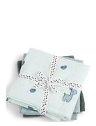D By Deer Burp Cloth 3-Pack Gots Lalee Blue Multi/patterned