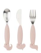 D By Deer Easy-Grip Cutlery Set Deer Friends Powder Rosa