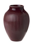 Knabstrup Keramik Knabstrup Knabstrup Vase H 12.5 Cm Ripple Berry Röd