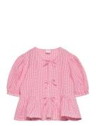 Lindex Blouse Tie Detail And Yd Check Rosa