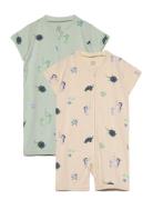Lindex Pyjamas Romper 2 Pack Aop Multi/patterned