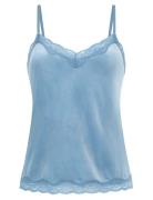 Hunkemöller Cami Velours Scallop Lace Blå