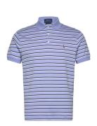 Polo Ralph Lauren Custom Slim Fit Striped Soft Cotton Polo Blå