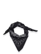 Mads Nørgaard Soft Cotton Paisley Scarf Solid Svart