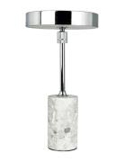Dyberg Larsen Starlight Led Genopladelig Bordlampe Krom Med Grå Marmor...