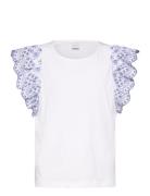 Lindex Top Jersey With Schiffly Sleev Vit