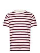 GANT Striped Ss Tshirt Röd