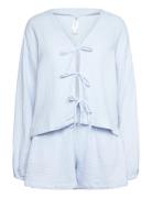 Lindex Pyjama Set Cotton Gauze Blå
