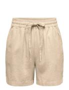 JDY Jdysay Hw Linen String Shorts Wvn Beige