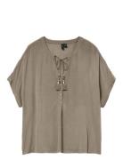 Vero Moda Vmbente Ss Wide Top Wvn Ga Khaki Green