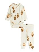Mini Rodini Bees Aop Nb Baby Set Kräm