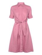 Lauren Ralph Lauren Tie-Front Linen Shirtdress Rosa