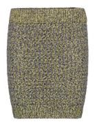 WOOD WOOD Norma Mouline Knit Mini Skirt Gul