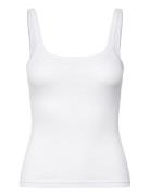 Weekday Close Fitted Ribbed Singlet Vit