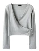 LMTD Nlfbenedicte Short Tie Top Grå