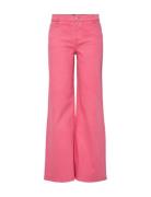 Pieces Pcsvala Mw Wide Denim Jeans Rosa