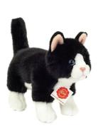 Teddy Hermann Standing Cat Black-White 20 Cm Svart