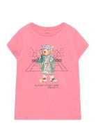 Ralph Lauren Kids Polo Bear Cotton Jersey Tee Rosa