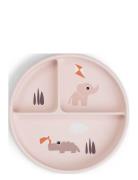 D By Deer Stick&Stay Compartment Plate Playground Powder Rosa