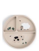 D By Deer Stick&Stay Compartment Plate Tiny Farm Sand Beige