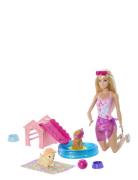 Barbie Puppy Pool Party Playset With Doll, Pool, Doghouse & Slide, 2 P...