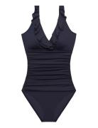 Lauren Ralph Lauren Badkläder Lrl Ess. Ruffle Surplice U/W Tank S Svar...