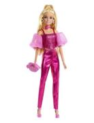 Barbie Deluxe Style Fashion Doll #5 In Metallic Pink Outfit With Corse...