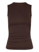 Monki Rushed Side Top Brun