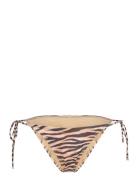 Monki Strappy Printed Bikini Underdelar Marinblå