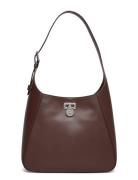 Lauren Ralph Lauren Leather Large Tanner Shoulder Bag Burgundy