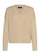 Lauren Ralph Lauren Cable-And-Pointelle-Knit Cricket Sweater Beige