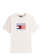 Tommy Hilfiger Americana Monotype Flag Box Tee Kräm
