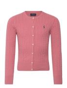 Ralph Lauren Kids Mini-Cable Cotton Cardigan Rosa