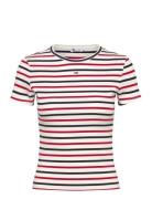 Tommy Jeans Tjw Slim Essential Rib Ss Röd