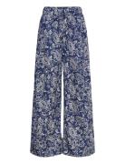 Mango Printed Cotton Trousers Marinblå
