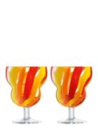 LSA International Vinglas Folk Orange/Red/Yellow Set 2 Lsa Multi/patte...