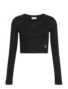 Calvin Klein Jeans A-Ls Woven Label 2X2 Cotton Rib Svart