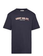 GANT Graphic Ss T-Shirt Marinblå