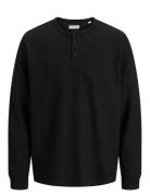 Jack & J S Jjedover Henley Ls Tee Noos Svart