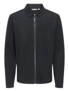 ONLY & SONS Onsnewkodyl Reg Zip Sweat Vd Marinblå