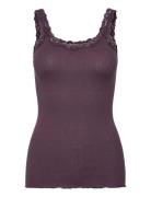 Rosemunde Silk Top W/ Lace Burgundy
